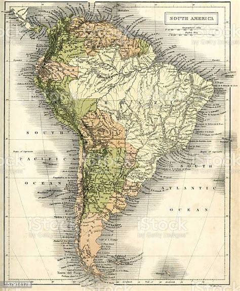 Antique Map Of South America Stock Illustration Download Image Now