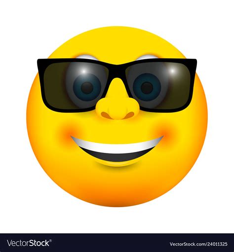 Sunglasses Smiling Emoji Icon Royalty Free Vector Image