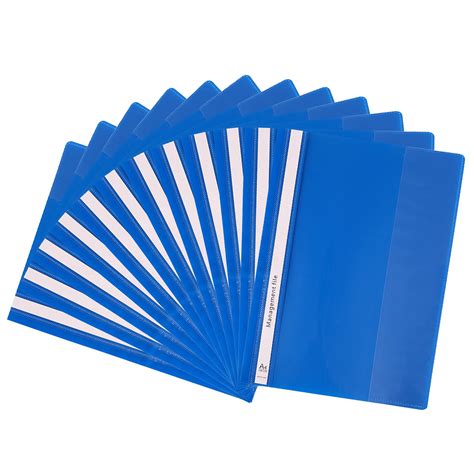 Buy GUOKOFF A4 Project Folder Blue Pack Of 12 Plastic Report Files 2