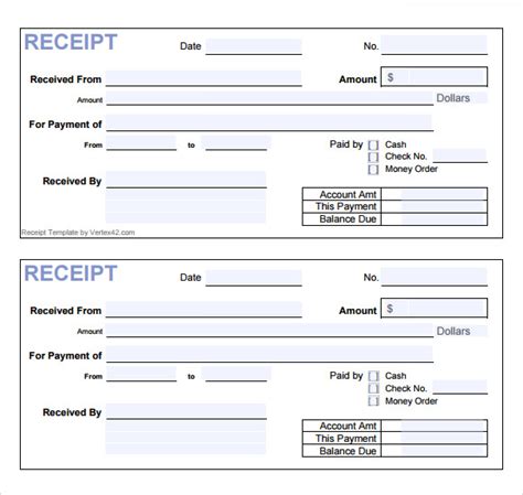 7 General Receipt Templates Free Samples Examples Format