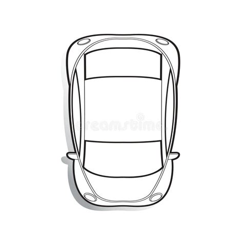 Black And White Top View Of Car Stock Vector Illustration Of