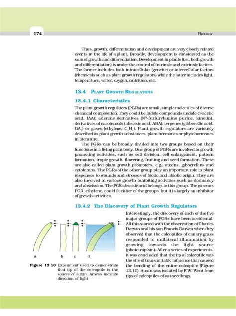 Ncert Book Class 11 Biology Chapter 13 Plant Growth And Development Pdf