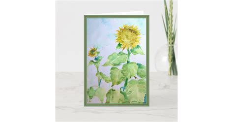 We can create any size folded card, email us to learn more. Sunflower watercolor blank greeting card | Zazzle.com