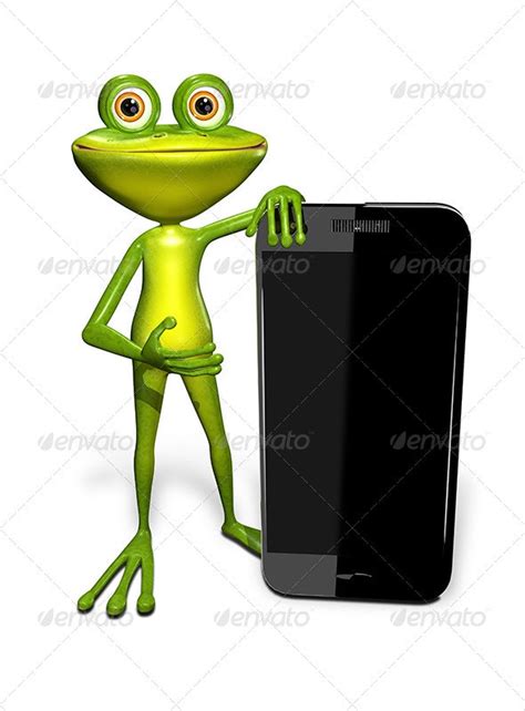Frog With A Smartphone Graphics Graphicriver