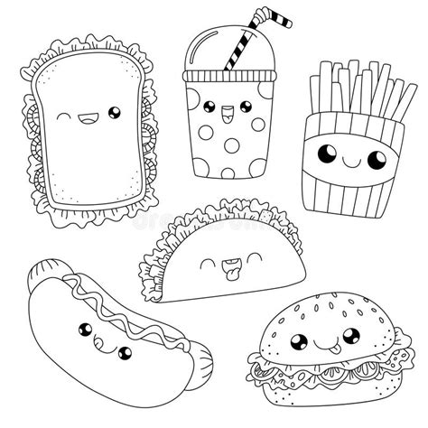 94 Doodle Art Kawaii Food Coloring Pages By Doodle