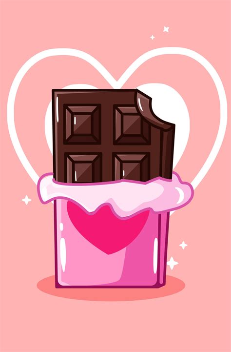 Chocolate Dulce En La Ilustración De Dibujos Animados Del Día De San