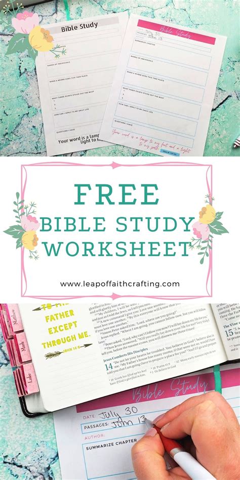 Free Bible Study Printables For Any Part Of The Bible Leap Of Faith