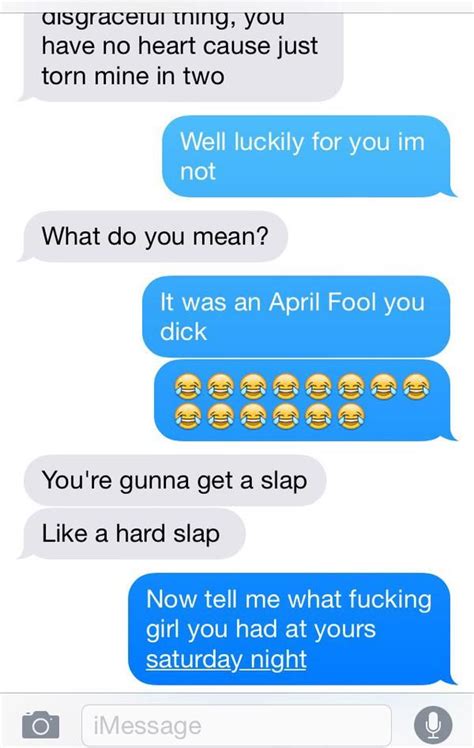 Girlfriend wanted to prank text her boyfriend on April Fools. It did
