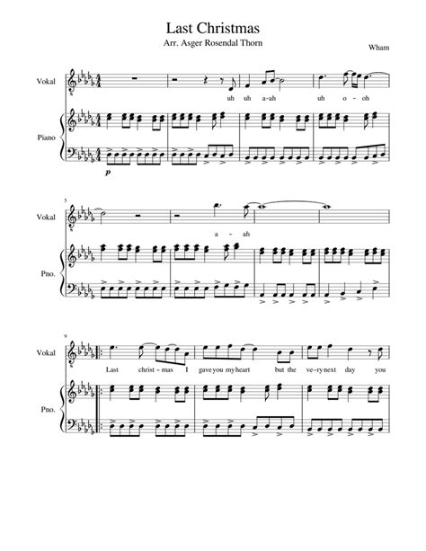Last Christmas Sheet Music For Piano Voice Download Free In Pdf Or