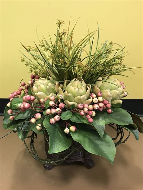 Bulk buy artificial flowers online from chinese suppliers on dhgate.com. Tusscany Artichoke Centerpiece | Faux flower arrangements ...