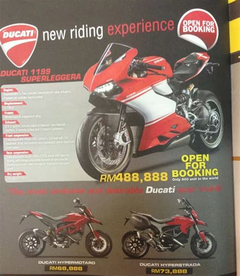 Designed to elicit a symphony of. 2014 Ducati 1199 Superleggera in Malaysia price is RM488,888