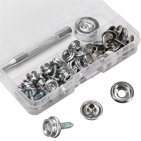 Willstar 62pcs Stainless Steel Canvas To Screw Press Stud Snap Boat