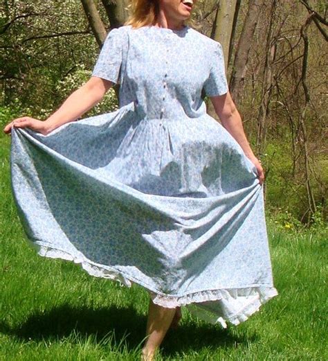 Vintage Prairie Pioneer Dress Light Blue By Taborstreasures 2995