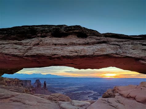 Mesa Arch At Sunrise Canyonlands National Park Moab Utah Usa Oc