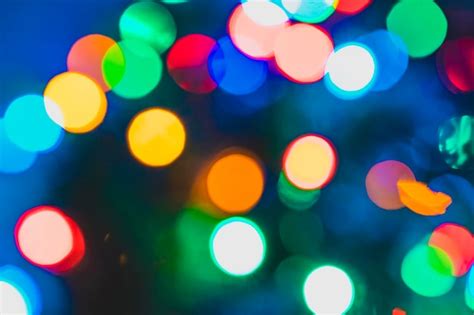 Fundo Com Luzes De Natal Coloridas E Desfocadas Foto Premium