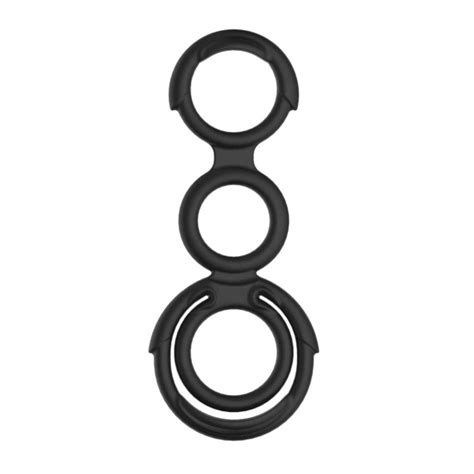 My Cockring Quattro Cock And Scrotum Rings Black 3007 Nasstoys