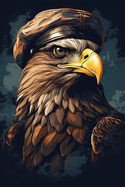 Premium Ai Image Portrait Of Eagle Wearing Aviator Cap With Cool