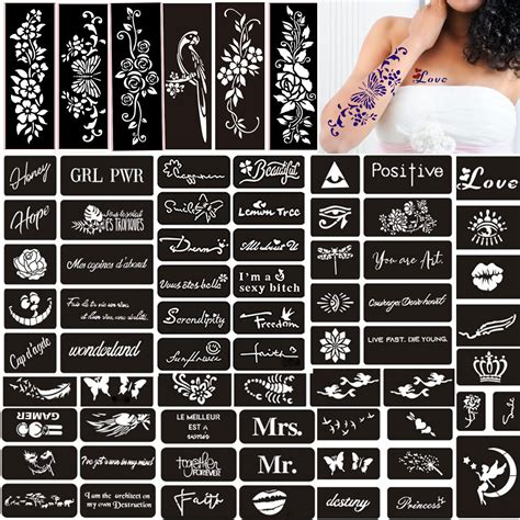 buy henna tattoo stencils for women large size temporary tattoo templates flowers words