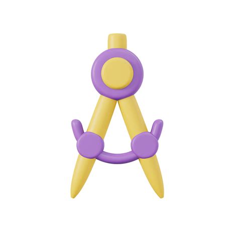 3D Rendering of compass math icon. 3d render illustration cartoon style
