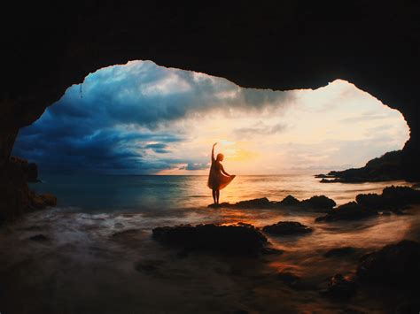 Girl Nature Cave 4k Hd Nature 4k Wallpapers Images Backgrounds