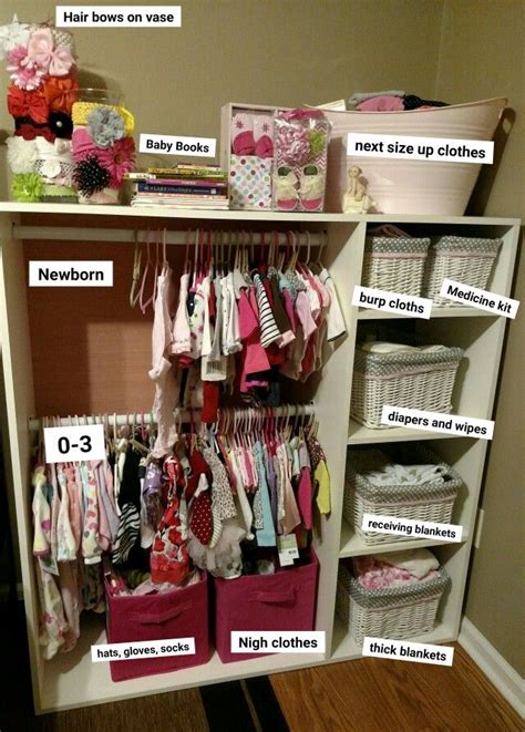 If you install a second rail in your little one's closet underneath the top one, you can double your hanging space. How to organize new born baby stuff in a one room town ...