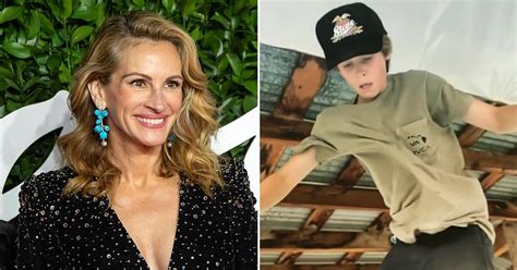 Julia Roberts Teenage Son Makes Rare Appearance Skateboarding On 14th Birthday