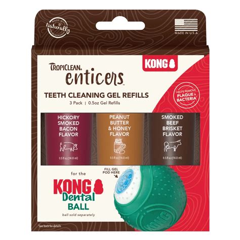 Tropiclean Enticers Teeth Cleaning Gel Variety Pack For Kong Dental Ball Oz Pet Supplies