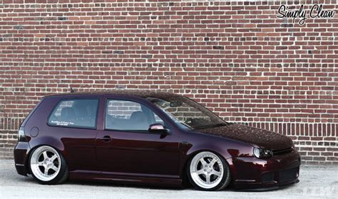 Burgundy Red Volkswagen Golf Mk4 Gti Dropped On Ccw Lm5 Forged Wheels