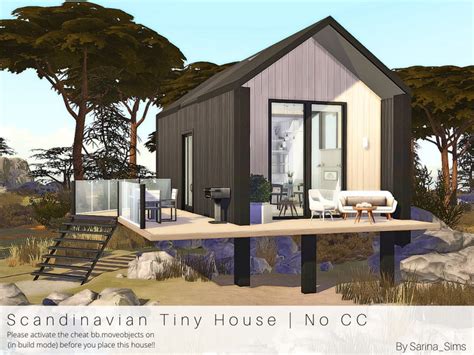 Scandinavian Tiny House No Cc Sims 4 Mod Download Free