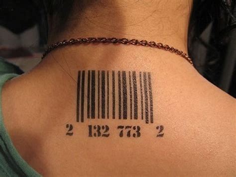 Barcode Tattoo Nape Tattoo Barcode Tattoo Black