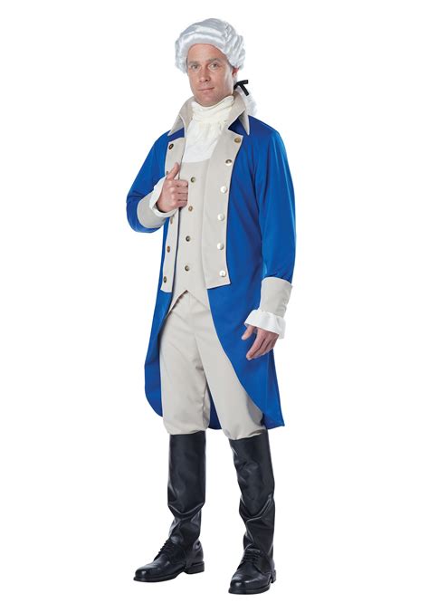 New Colonial Adult Wig 77off Powdered Washington White Costum Man Mens