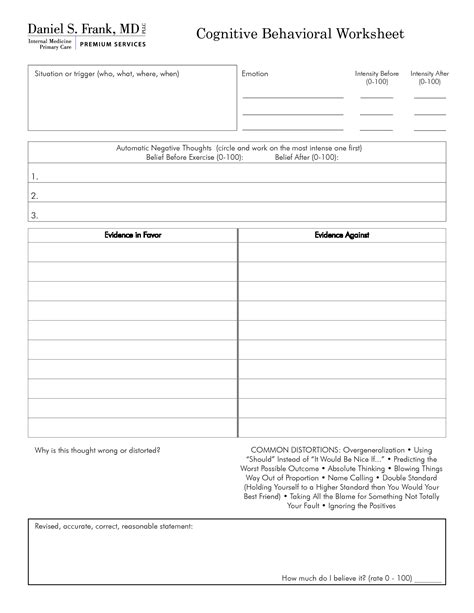 18 Best Images Of Cognitive Behavioral Therapy Worksheets