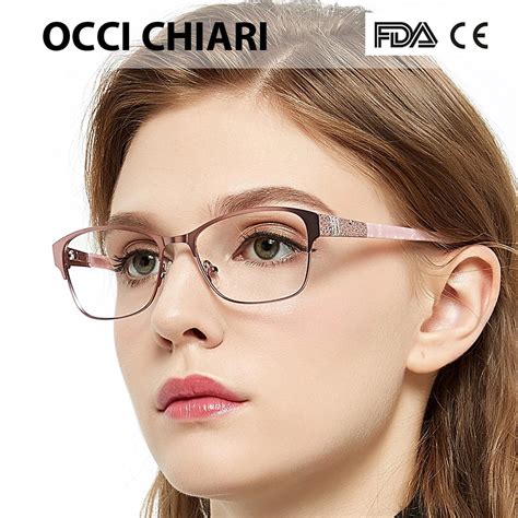 occi chiari bonez aspheric women s metal glasses frame fashion ultralight finished myopia
