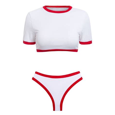 Free Shipping Crop Top Bikini 2019 T Shirt Thong Bikini Set Jkp13405
