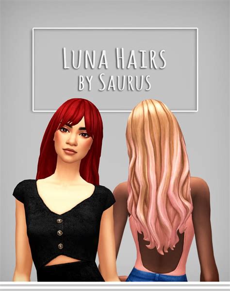 Luna Hairs Saurus Sims Hair Sims Sims 4