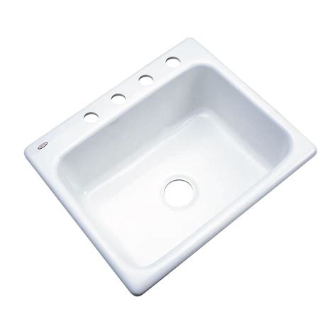 The prestige is a high gloss cast acrylic kitchen sink in a. Glacier Bay Inverness Drop-In Acrylic 25 in. 4-Hole Single ...