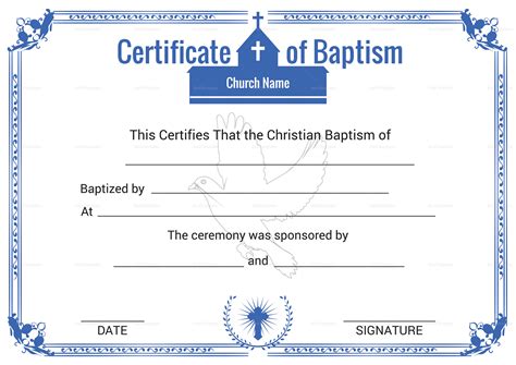 Christian Baptism Certificate Template In Adobe Photoshop Microsoft Word