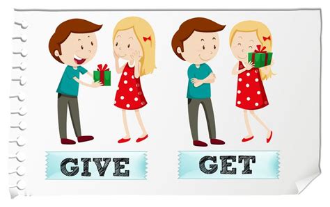Action Verbs Give And Get 295040 Vector Art At Vecteezy