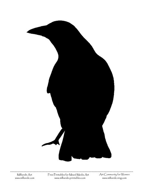 Crow Silhouette Stencil Templates Free Printable