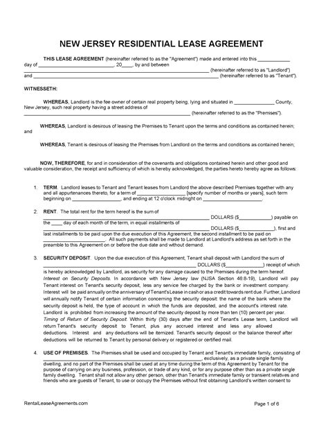 Free New Jersey Rental Lease Agreements Laws Pdf Word Ph