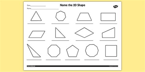 Name The 2d Shape Grade 4 Worksheet Teacher Made Twinkl