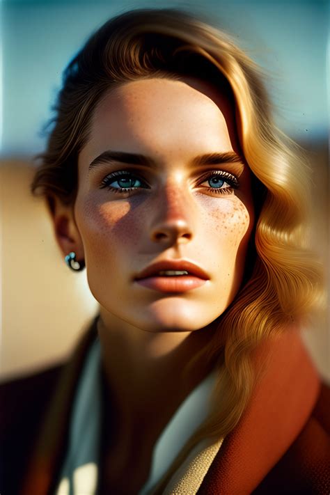 Lexica Analog Style Woman With Freckles Close Up Portrait Photo By Annie Leibovitz Film