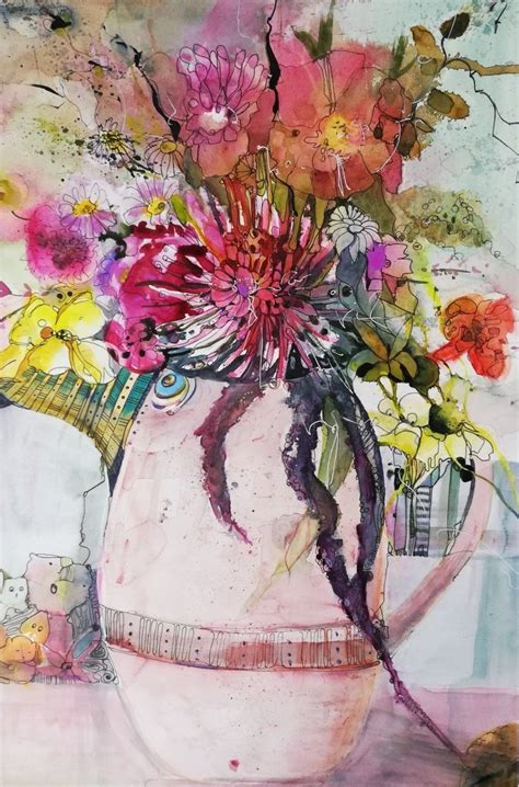 Blüten in Vase Keramik Rotes Aquarell | Etsy | Blumen aquarell, Aquarell, Wasserfarbenblumen