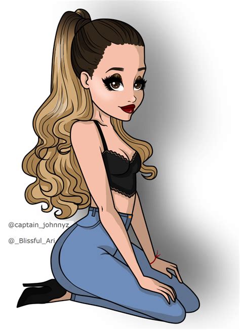 Ariana Grande Cartoon Sitting Collab By Blissfulari On