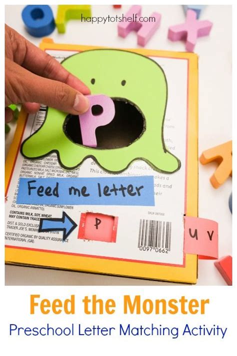 Here's to a happy & healthy start! Feed the Monster Preschool Letter Matching Activity ...