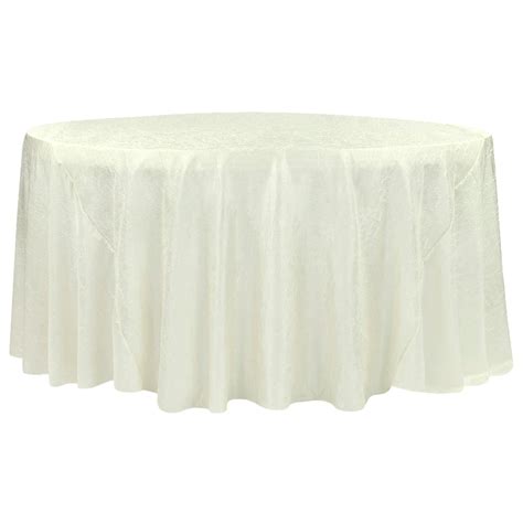 Crushed Taffeta 132 Inch Round Tablecloth Ivory At Cv Linens