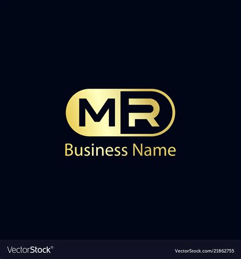 Initial Letter Mr Logo Template Design Royalty Free Vector