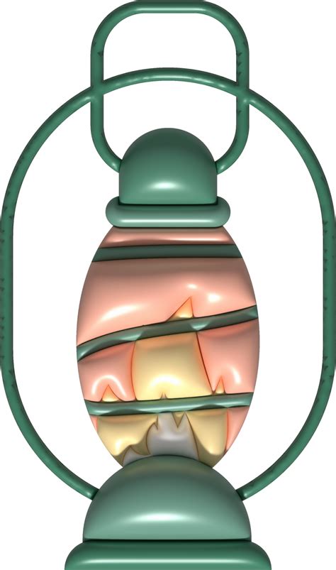 3d Illustration Camping Lantern With Handle Vintage Kerosene Lamp With