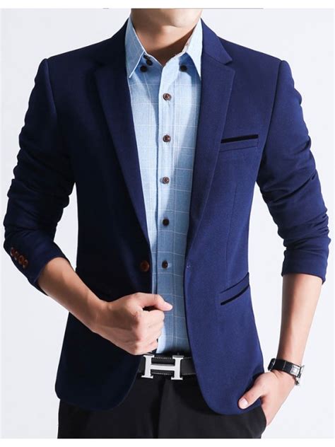 新品未使用 mens business casual one button notched lapel solid color blazer suit jacket
