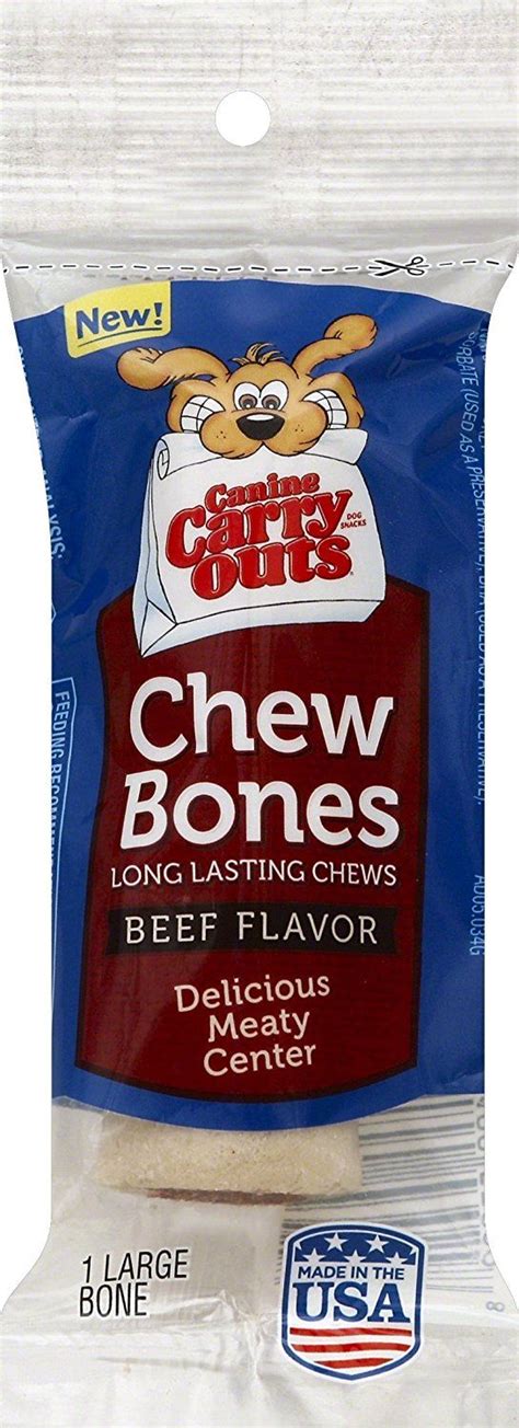 Canine Carry Outs Chew Bones Beef Flavor Long Lasting Dog Snacks